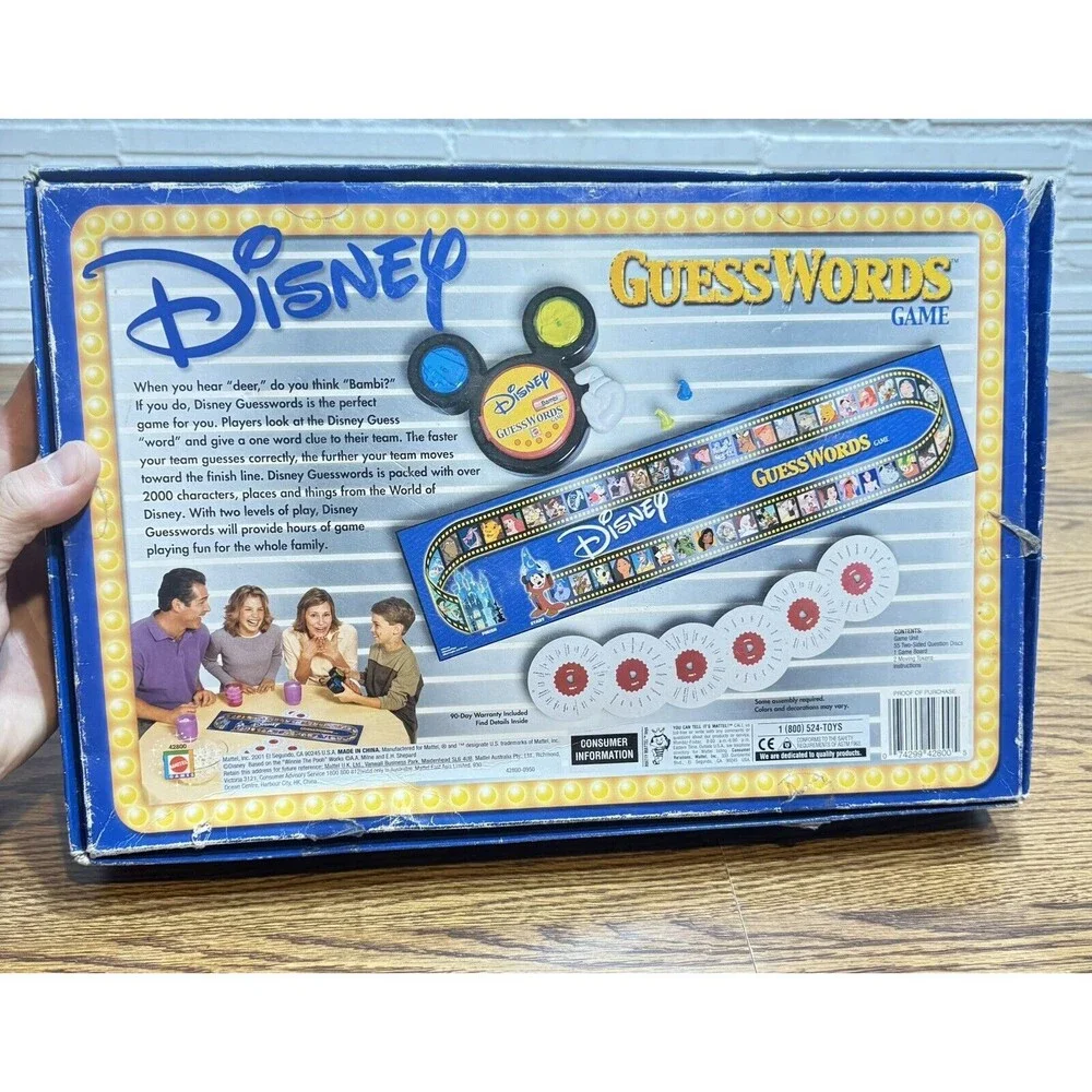 Disney Guess Words Game #42800‎ Mattel 2001 New Unopened Kids 6 to adults game
